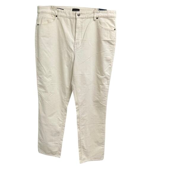 NEW Talbots Corduroy Straight Leg Pants Size 16 Cream Ivory Dressy Casual - Picture 1 of 7